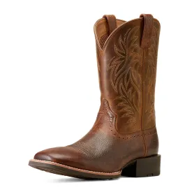 10016291 Ariat Mens Sport Wide Square Toe Western Cowboy Boot - Fiddle Brown