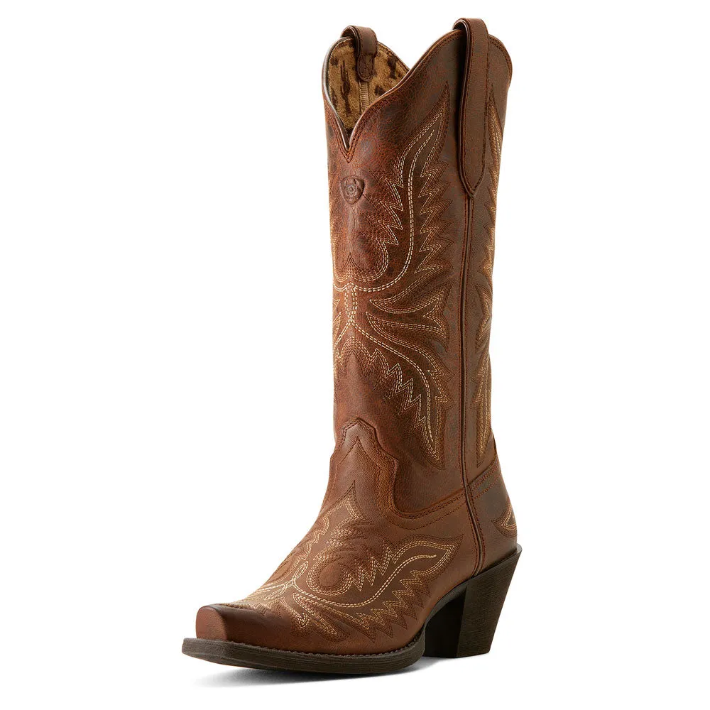 10053788 Ariat Women's Round Up Collins Western Boot - Rafter Tan