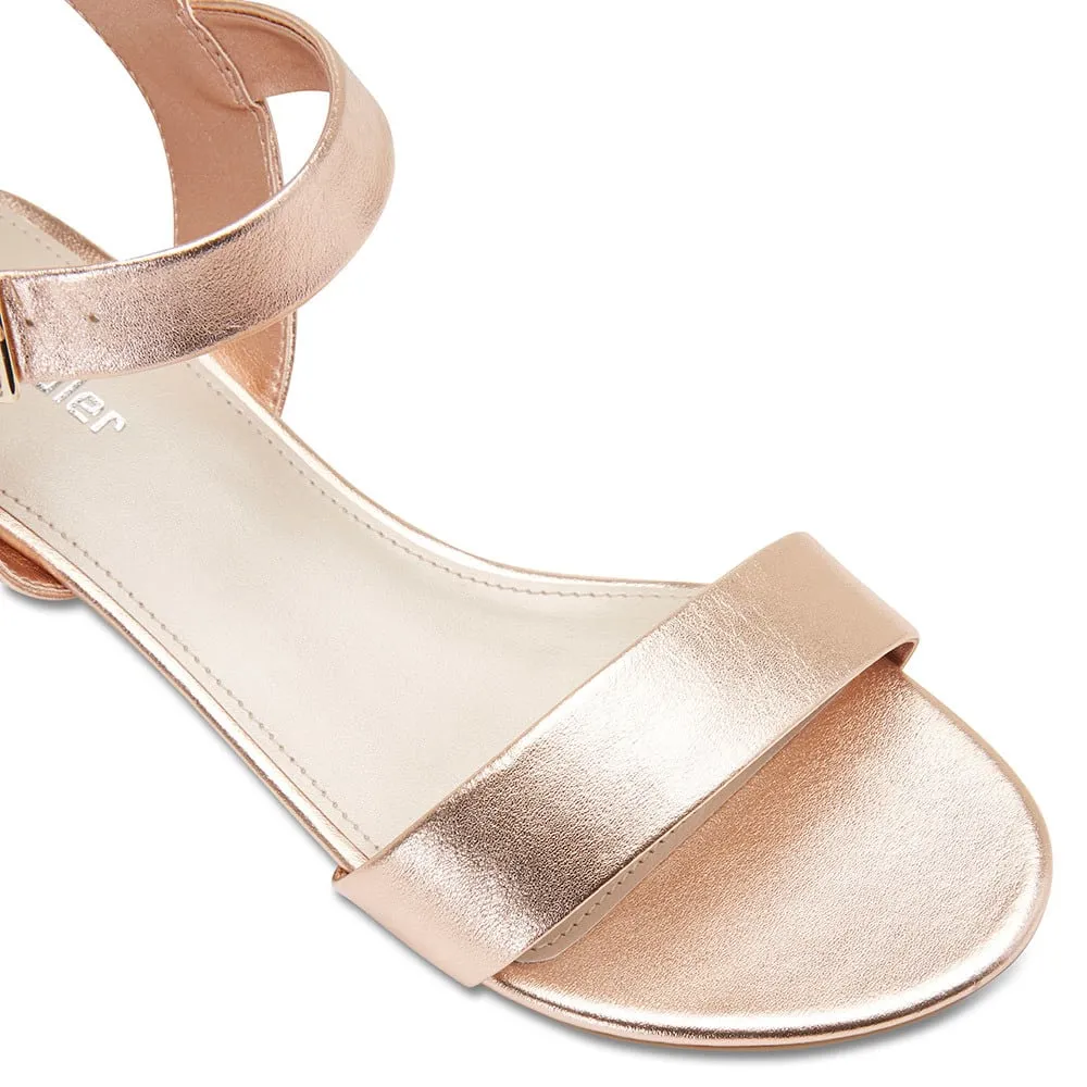 Aiken Heel in Rose Gold Leather