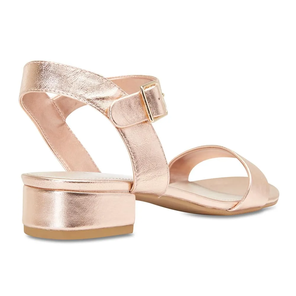 Aiken Heel in Rose Gold Leather