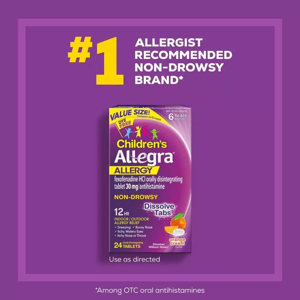 Allegra Children's Allergy 12 Hour Non-Drowsy Dissolve Tabs - 24 Ct