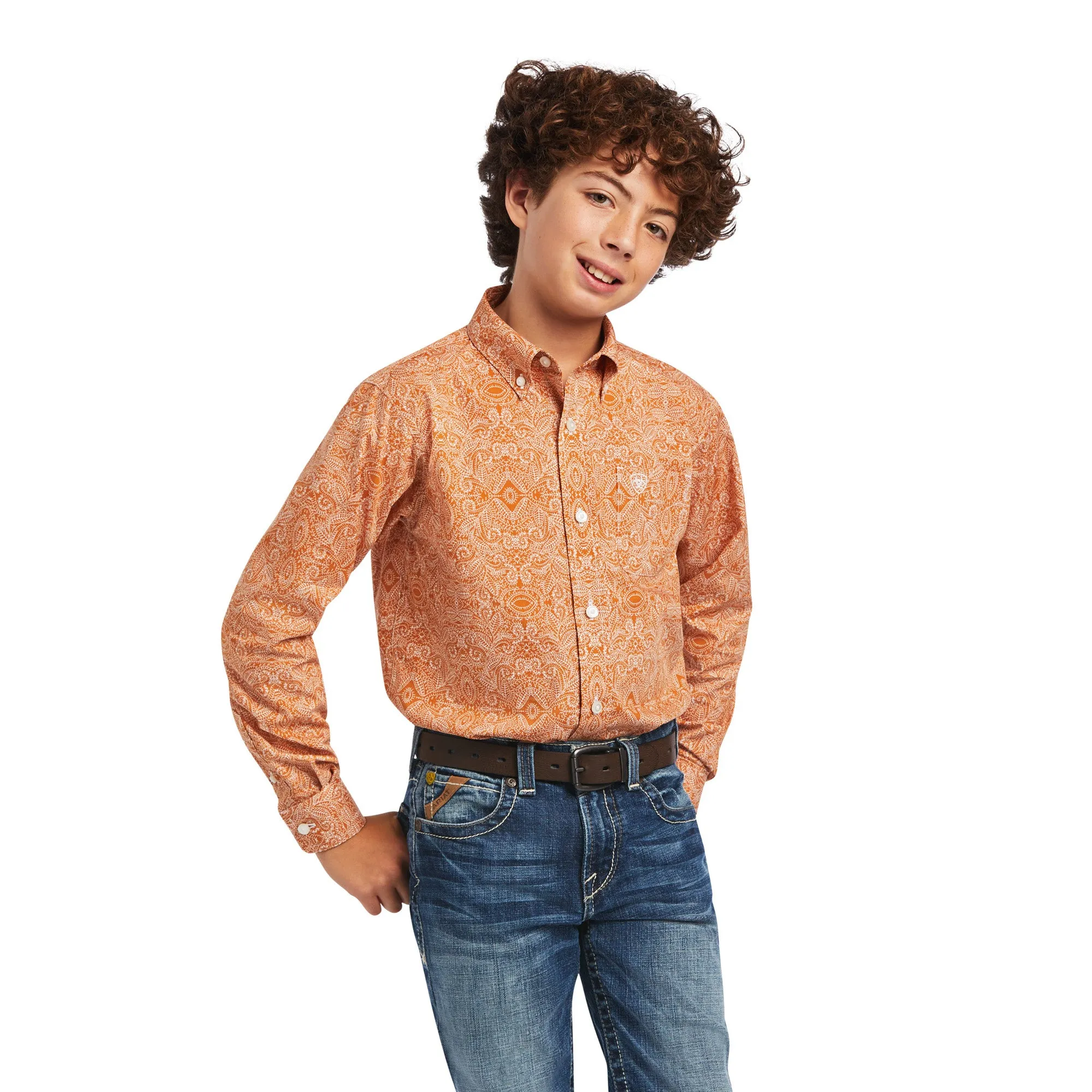 Ariat Boys Braylon Classic Fit Amber Dusk Button Down Shirt 10040731