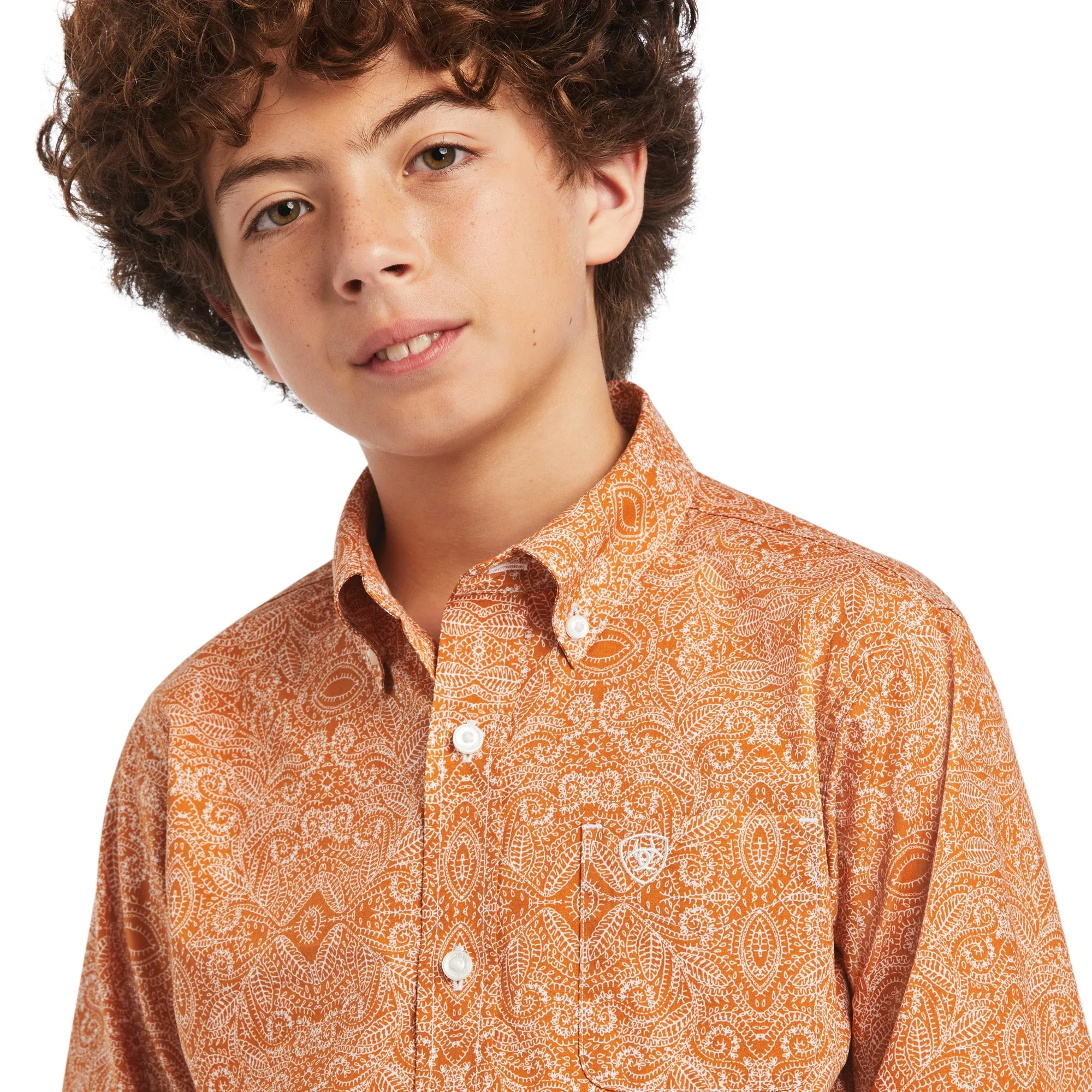 Ariat Boys Braylon Classic Fit Amber Dusk Button Down Shirt 10040731