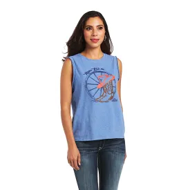 Ariat Womens Mama Sleeveless Tee Reykjavik Blue