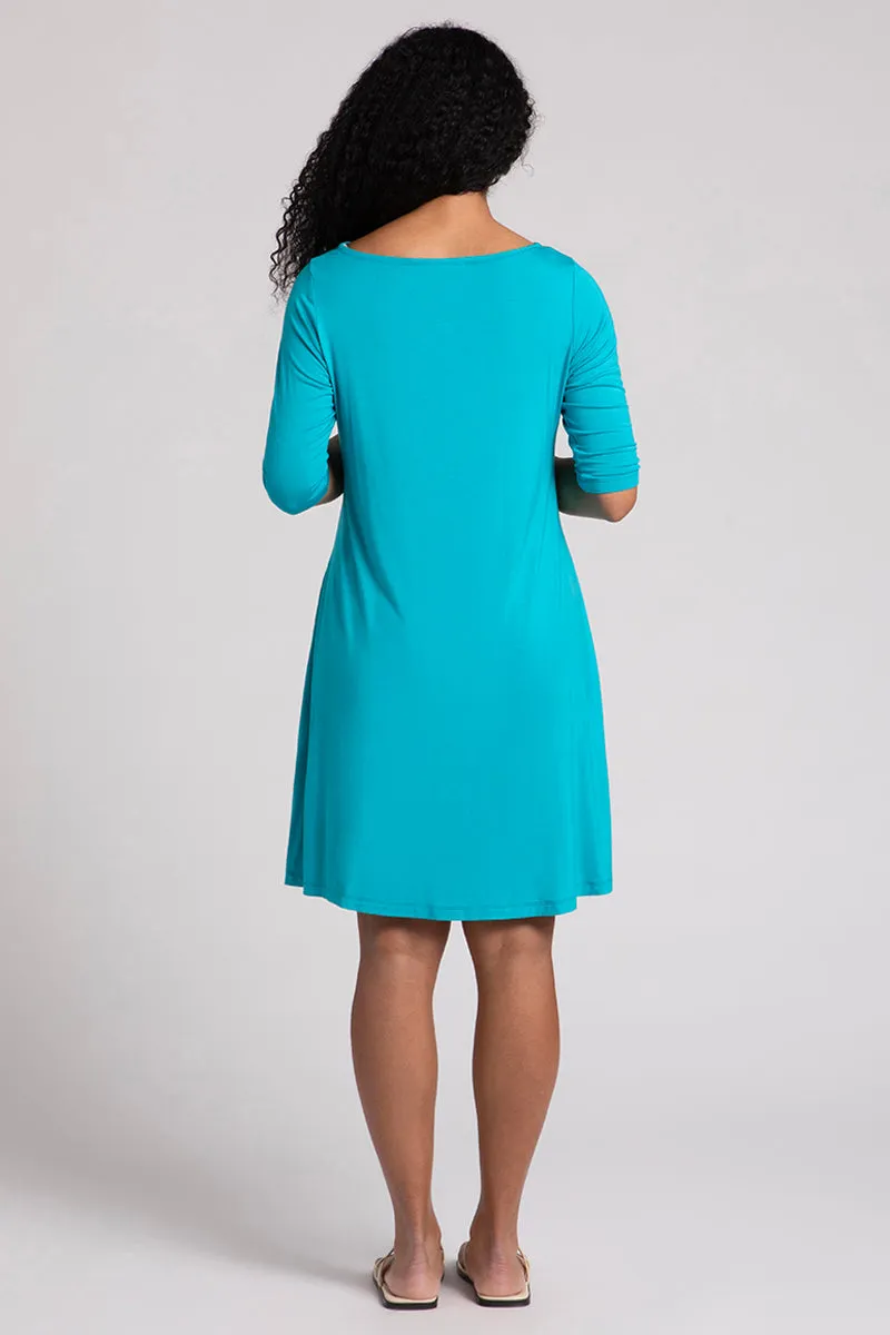 Bamboo Nu Trapeze Dress | Turquoise