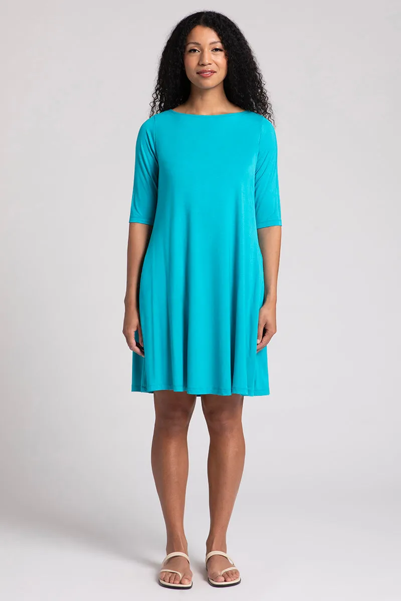 Bamboo Nu Trapeze Dress | Turquoise