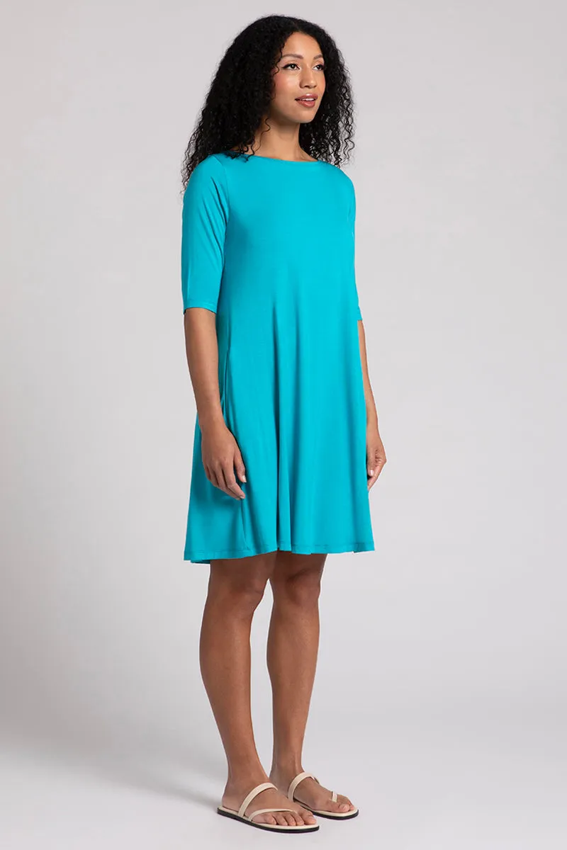 Bamboo Nu Trapeze Dress | Turquoise