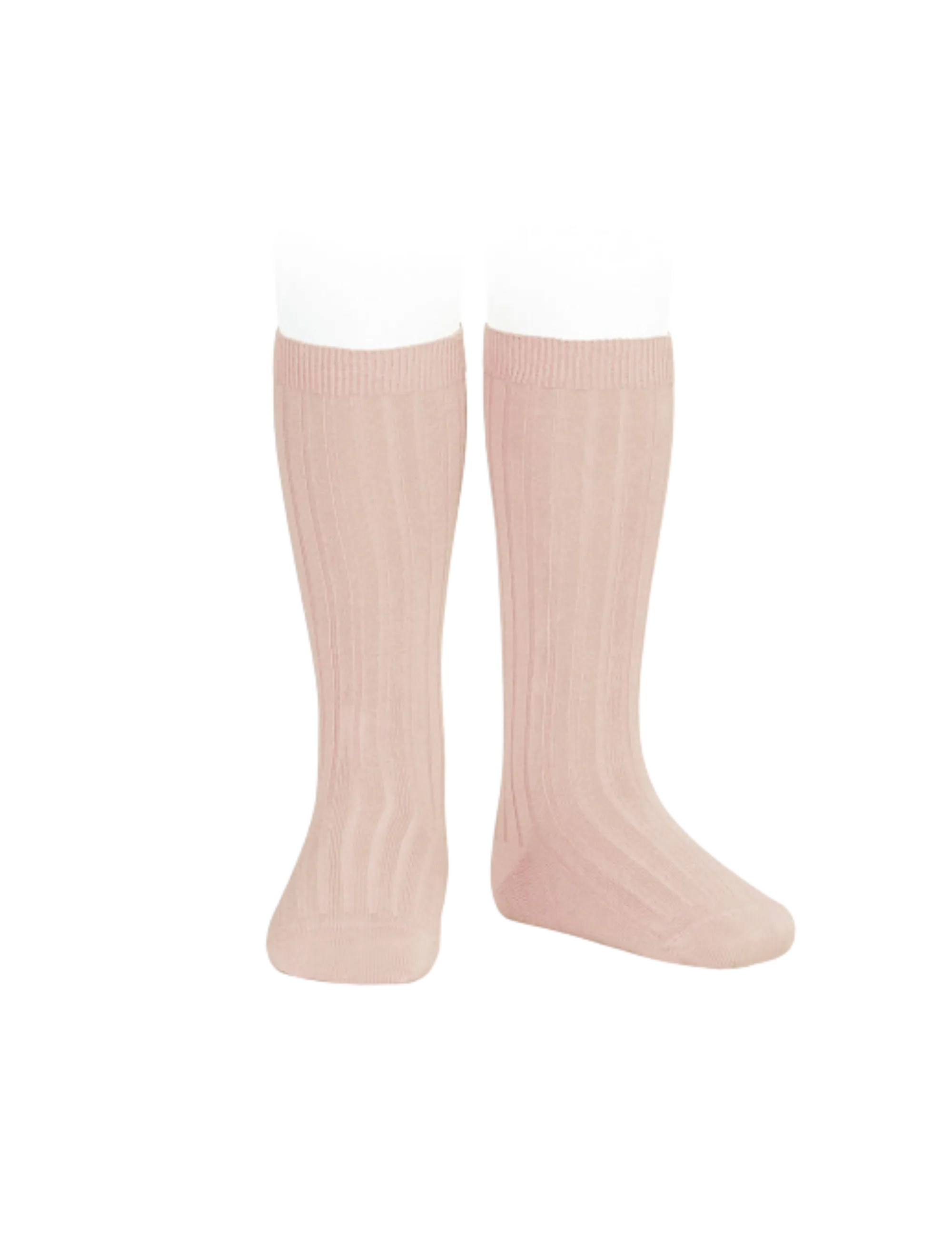 Basic Rib Knee High Socks - Old rose