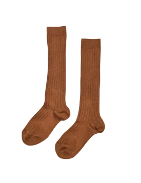 Basic Rib Knee High Socks - Oxide