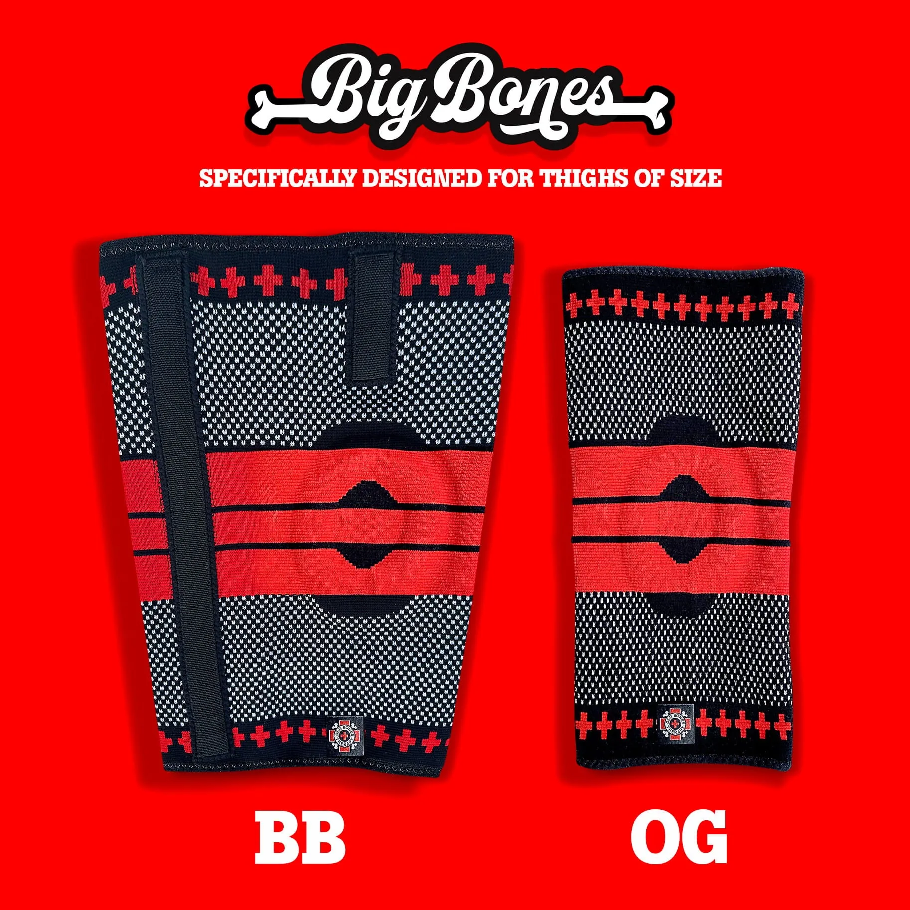 Big Bones - Knee Sleeve for Thighs of Size (Single Sleeve)