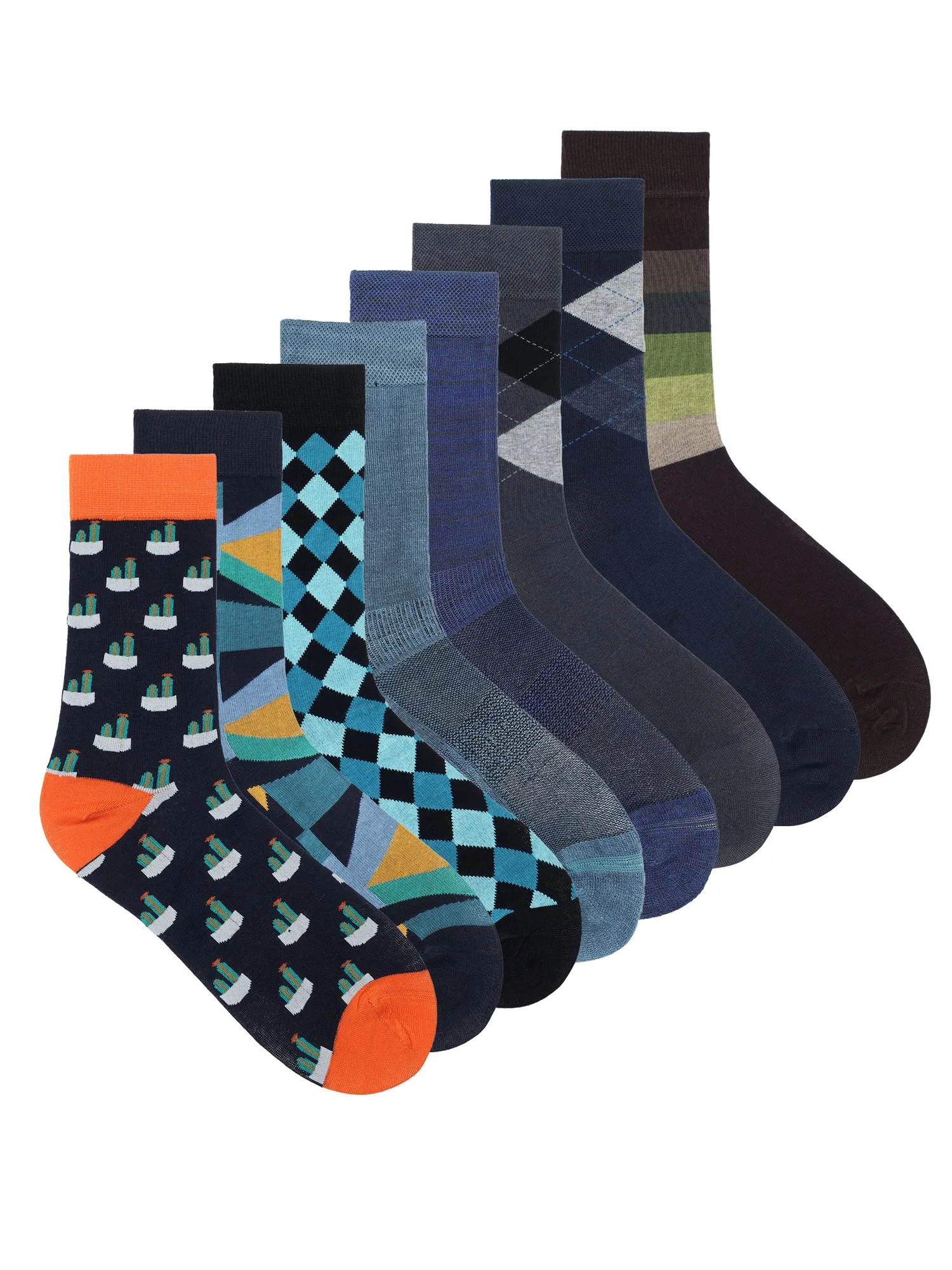 Boardroom Box Of 8 Pairs | Mid Calf Crew Socks