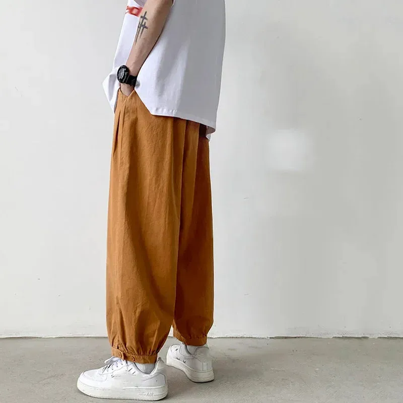 BONSIR  -  Mens Harem Pants Straight Streetwear Loose Ankle Length Unisex Sweatpants