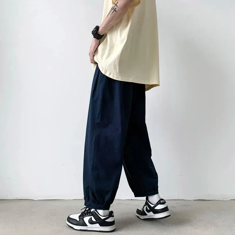 BONSIR  -  Mens Harem Pants Straight Streetwear Loose Ankle Length Unisex Sweatpants