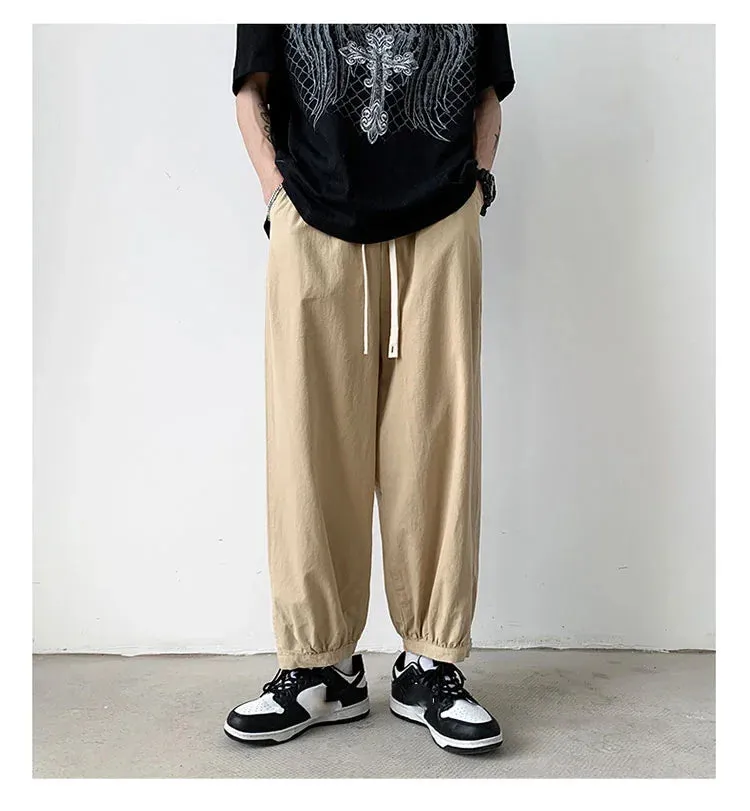 BONSIR  -  Mens Harem Pants Straight Streetwear Loose Ankle Length Unisex Sweatpants