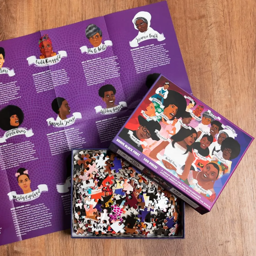 Brave. Black. First. Puzzle // A Jigsaw Puzzle and Poster Celebrating African American Women Who Changed the World - 500 Piece