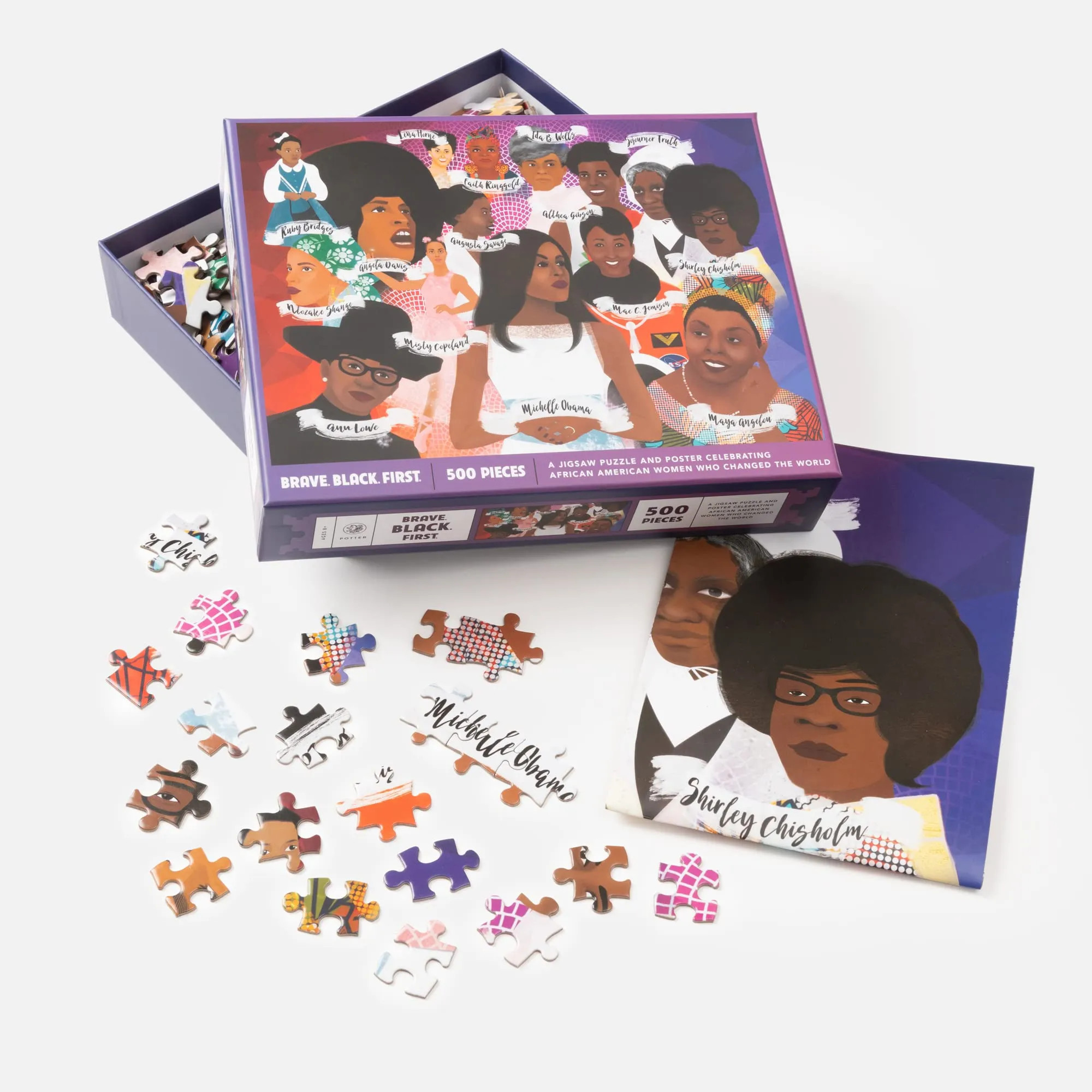 Brave. Black. First. Puzzle // A Jigsaw Puzzle and Poster Celebrating African American Women Who Changed the World - 500 Piece