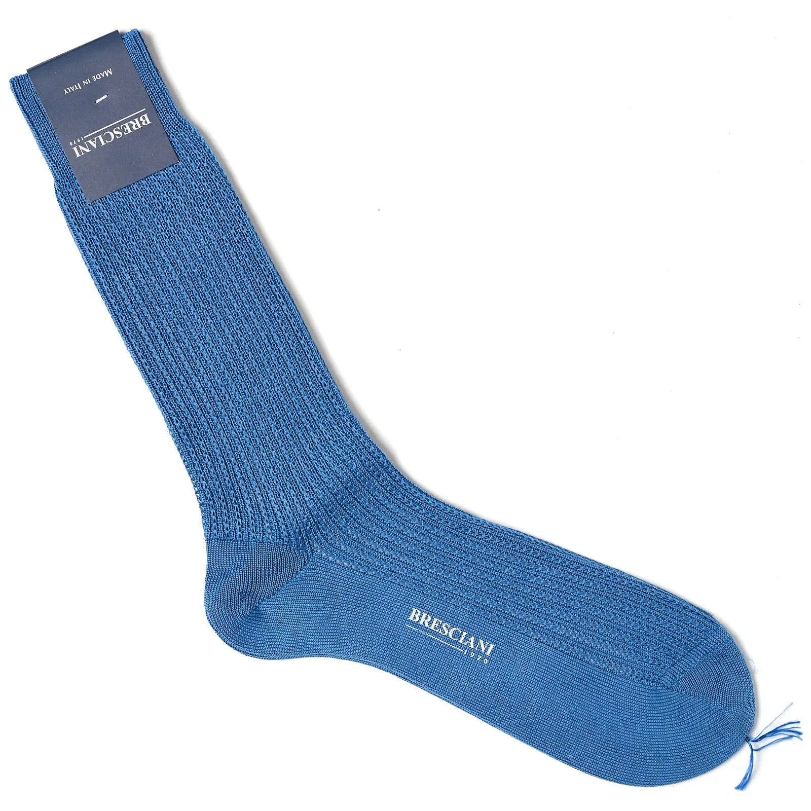 BRESCIANI Cotton Stitch Design Mid Calf Length Socks US M-L