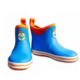 Buoy Children's Blue & Orange Rubber Slip On Deck Boots BB103