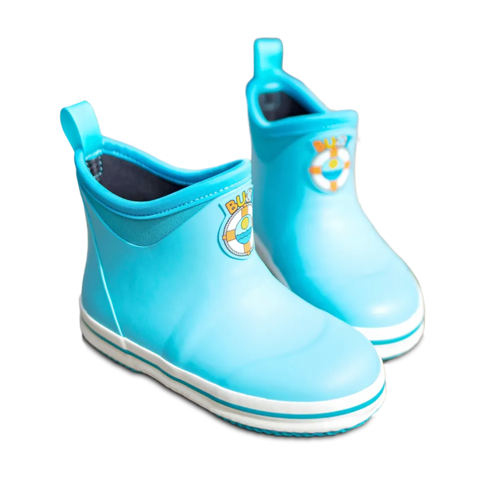 Buoy Children's Turquoise Rubber Slip On Deck Boots BB107