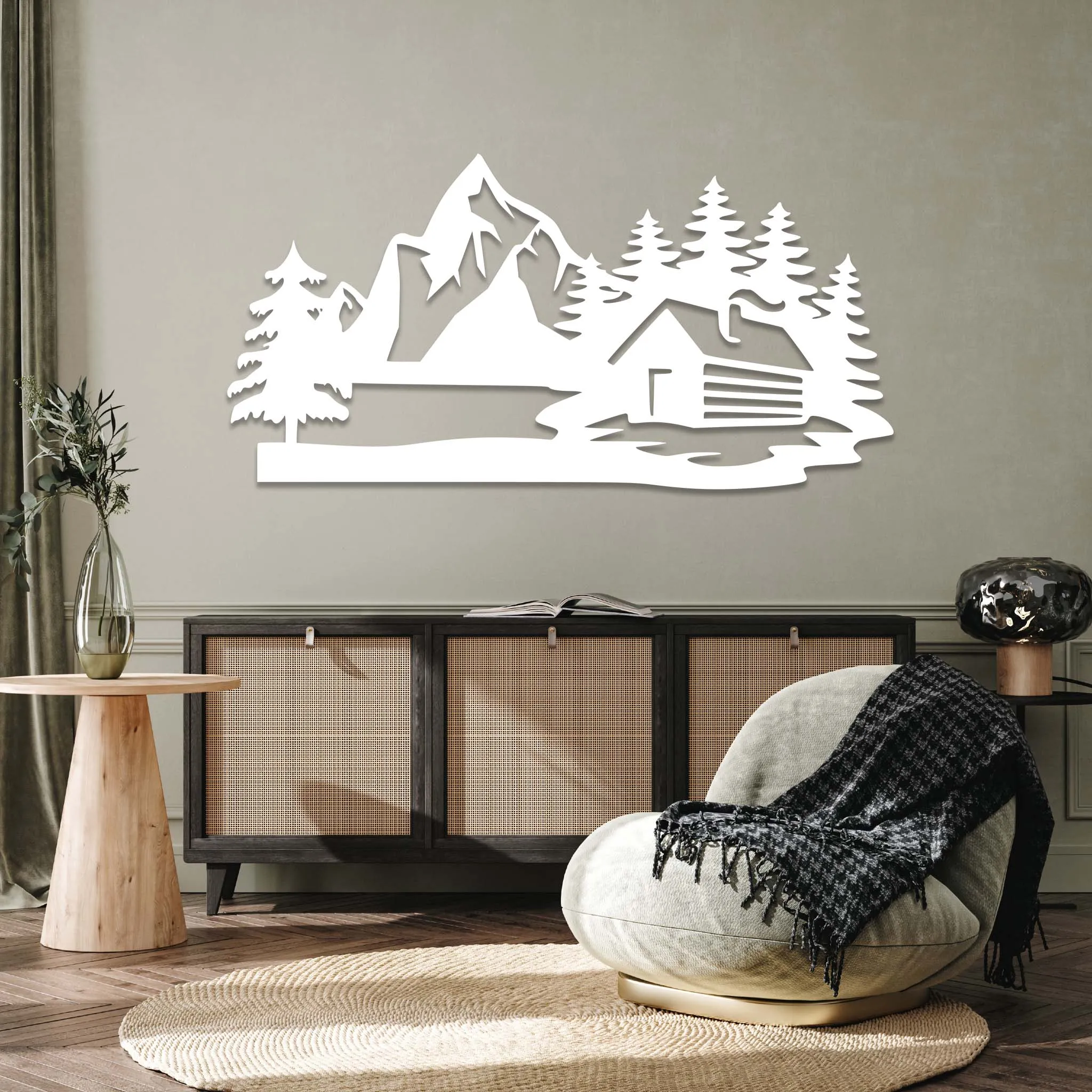 Cabin Scenery - Metal Wall Art