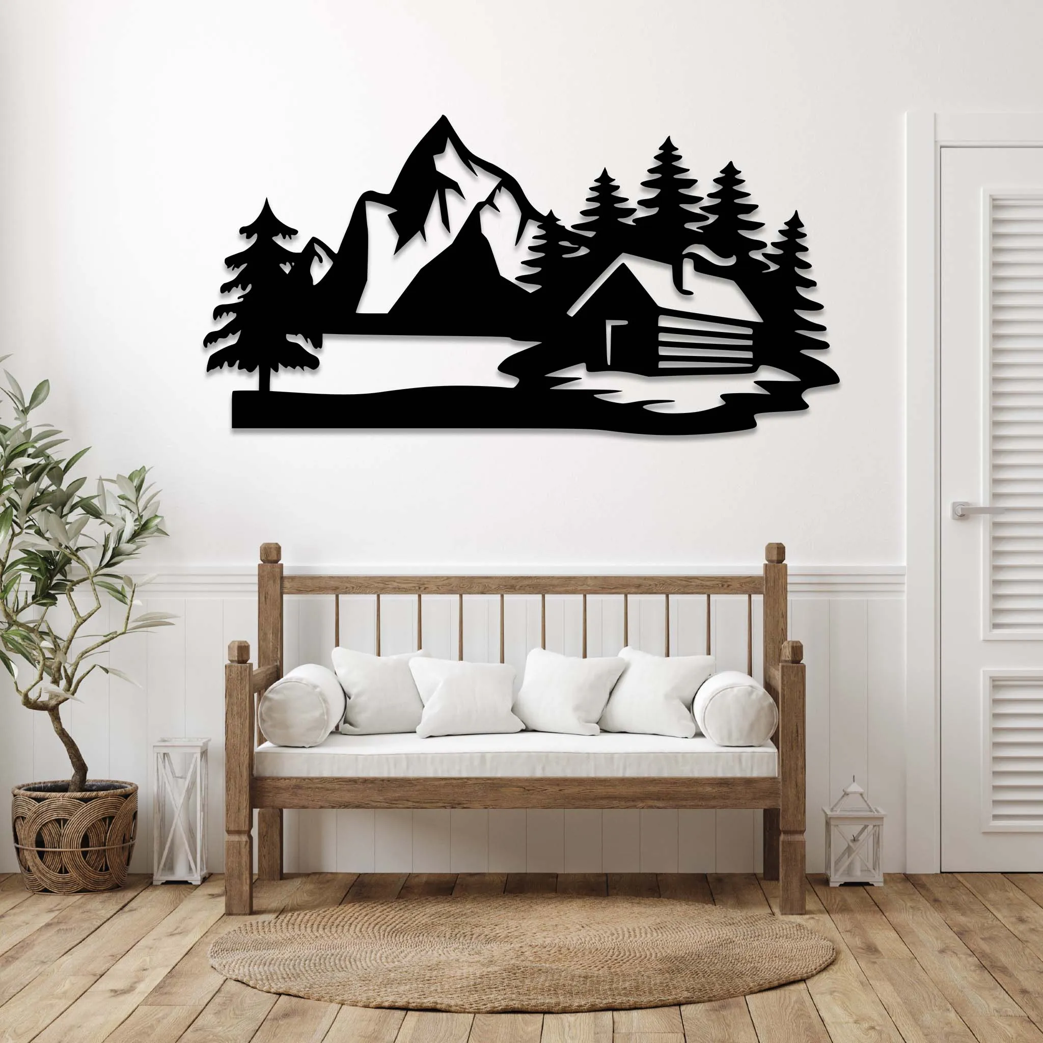 Cabin Scenery - Metal Wall Art