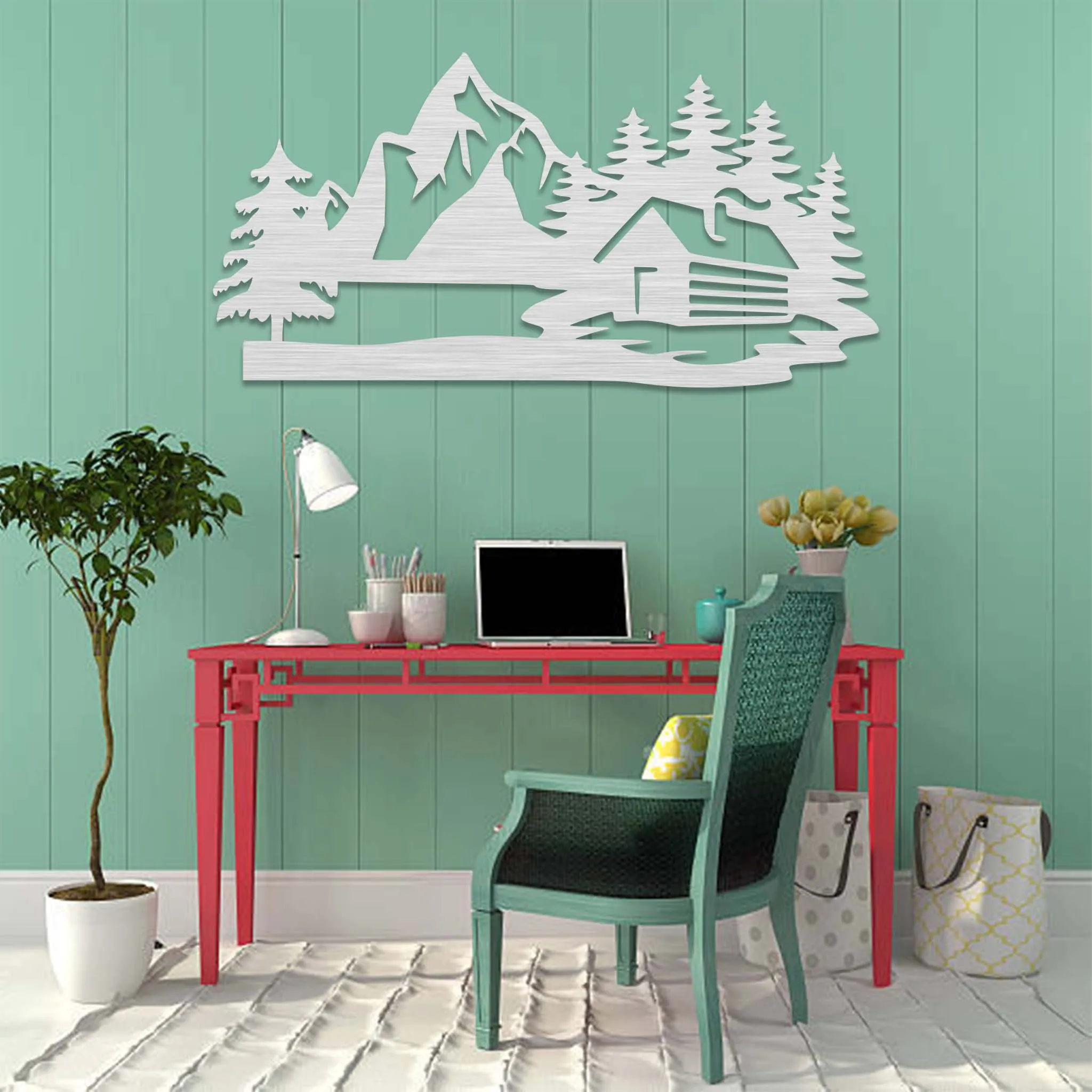 Cabin Scenery - Metal Wall Art