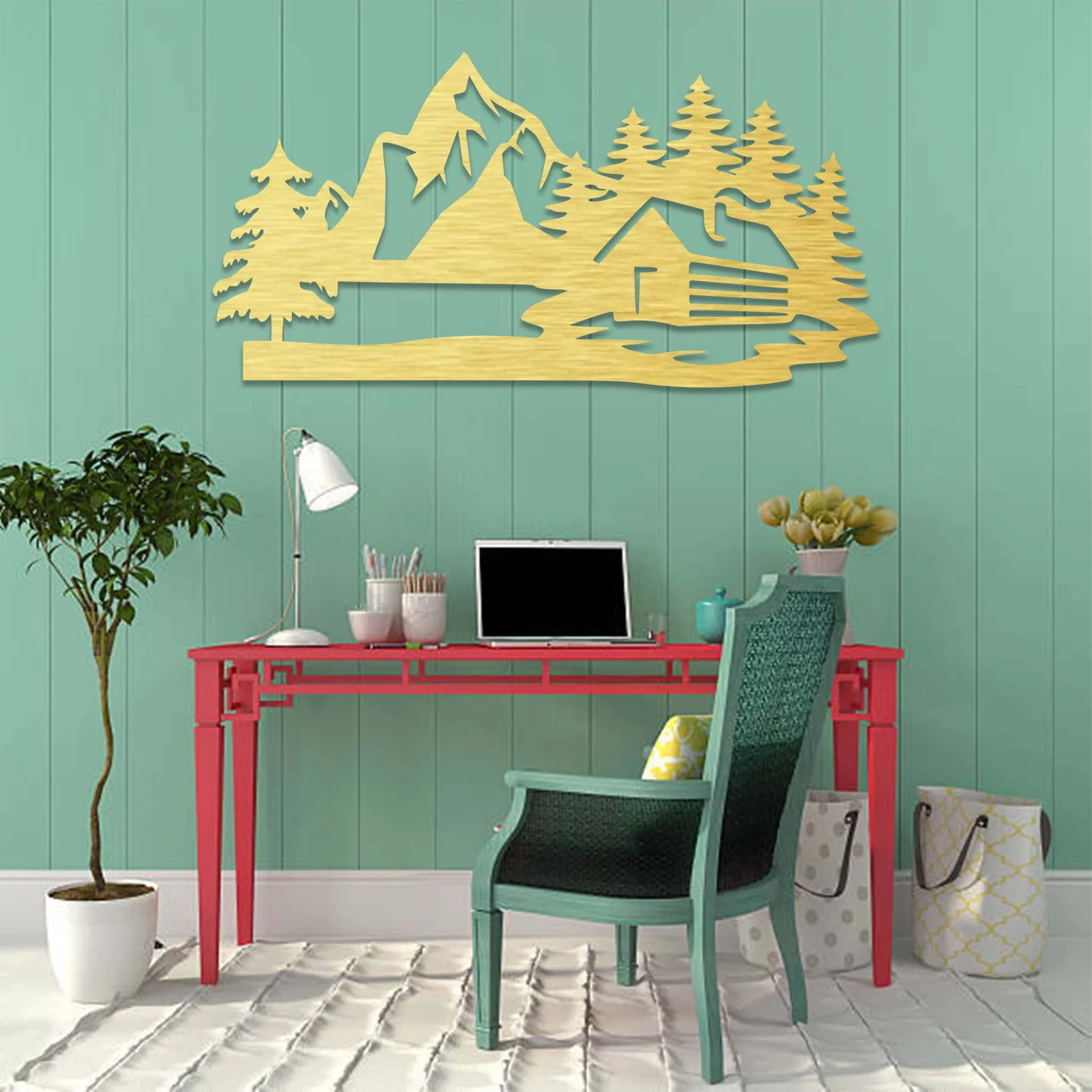 Cabin Scenery - Metal Wall Art