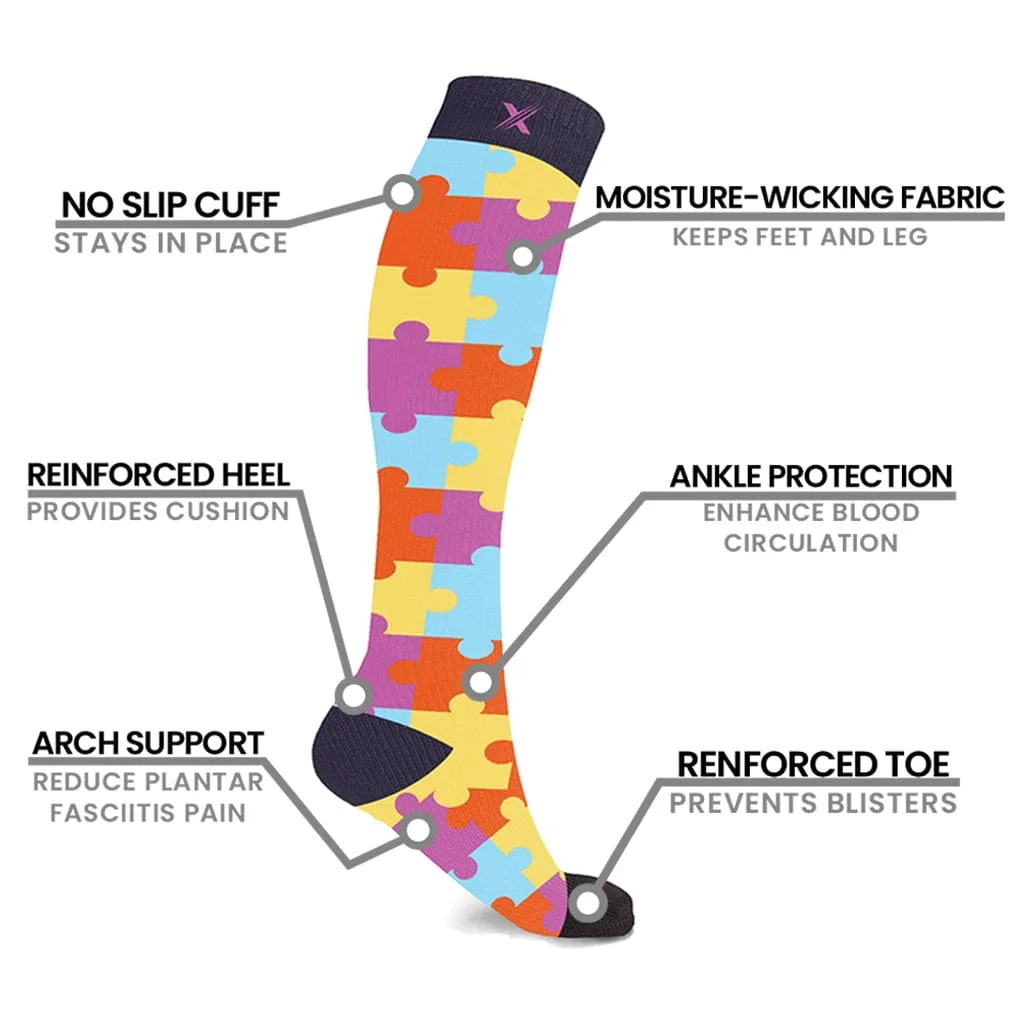 Cactus Puzzles Compression Socks (3-Pairs)