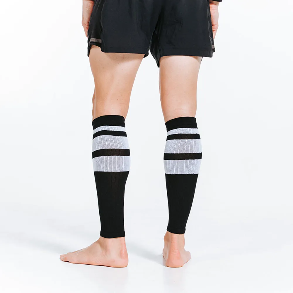 Calf Sleeves, Black Classic Stripe