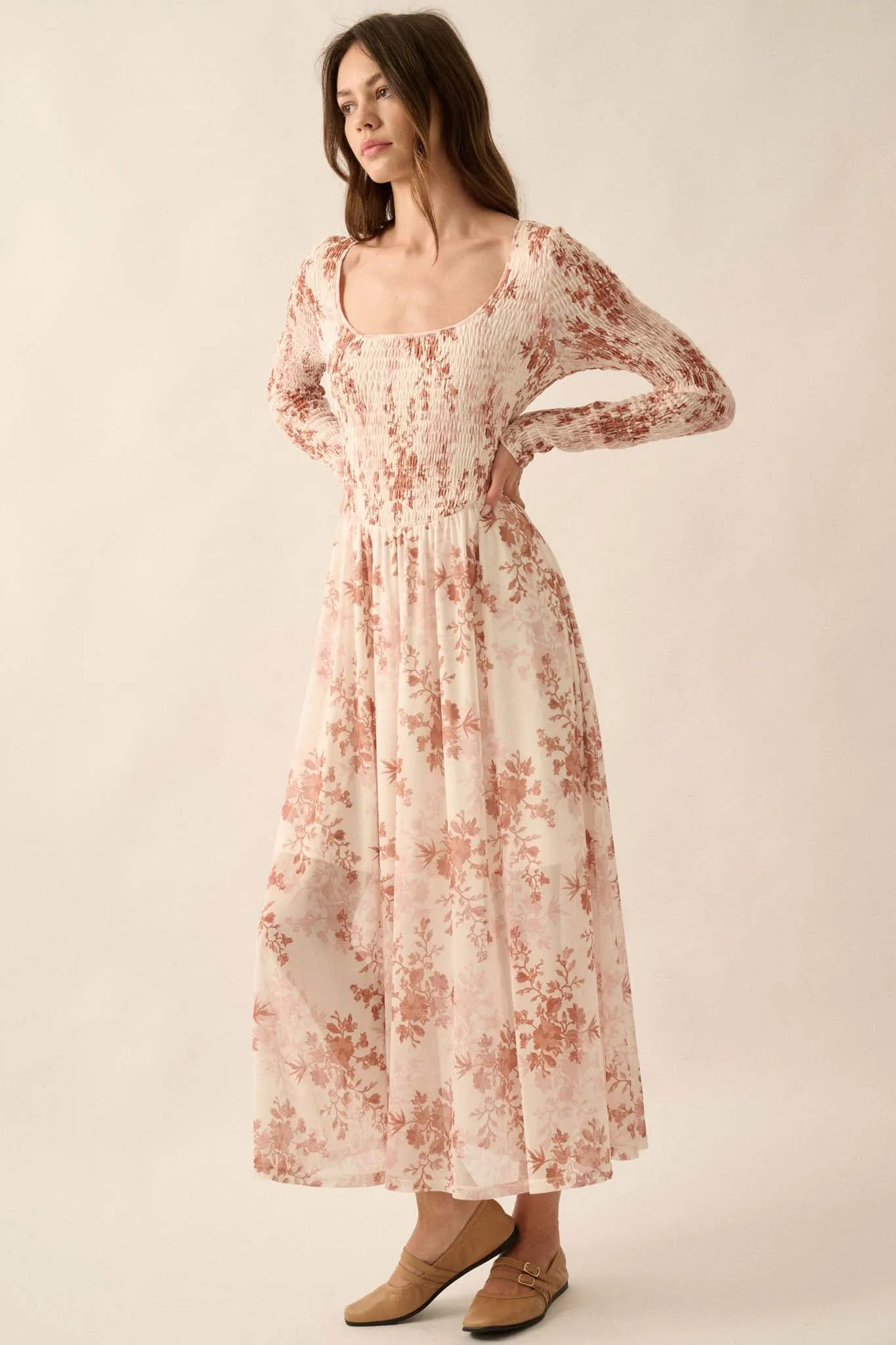 Chasing Wildflowers Smocked Floral Maxi Dress