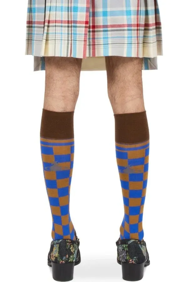 Check Knee High Socks