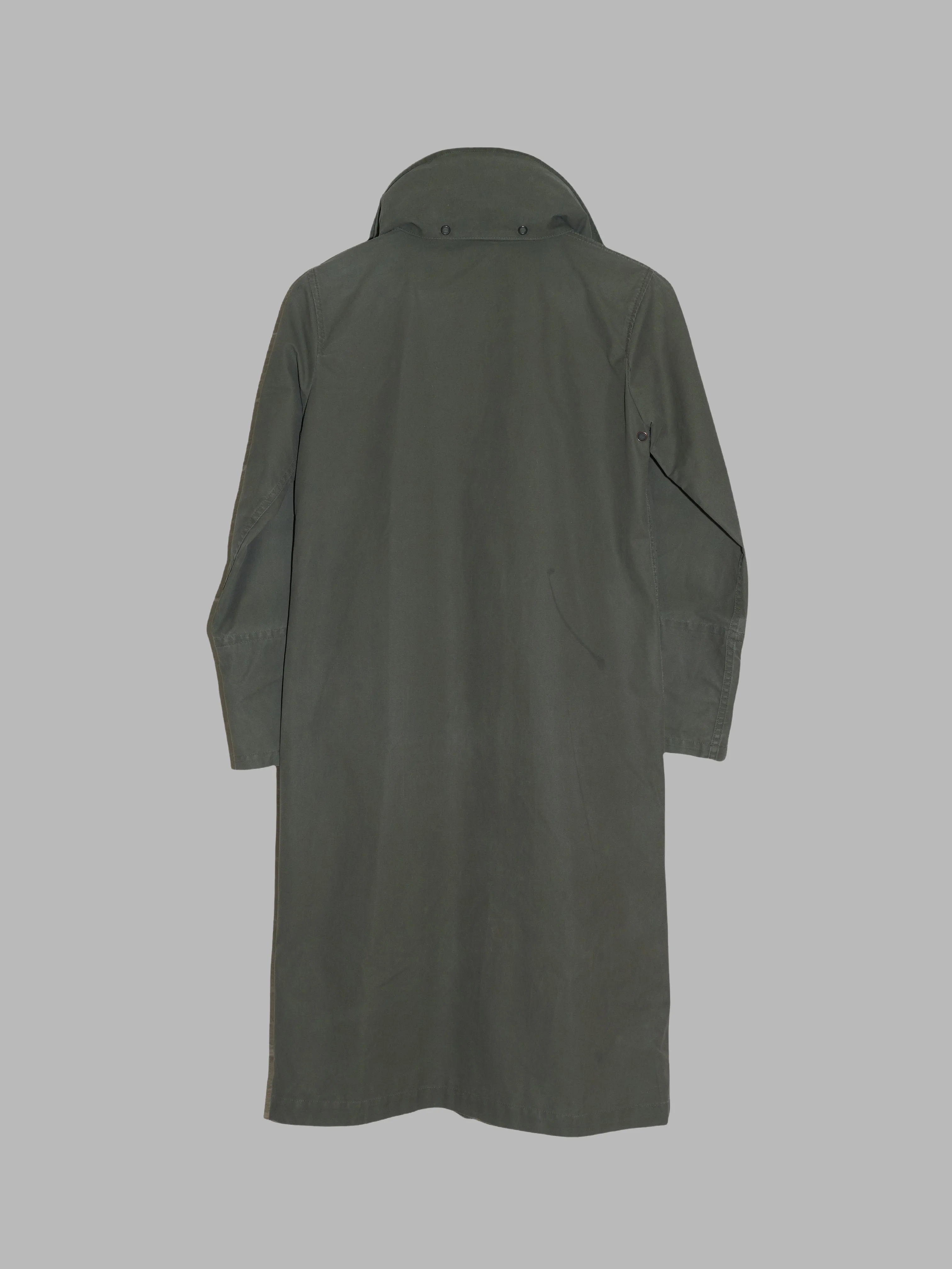 Christophe Lemaire 1990s - 2000s khaki canvas high neck hooded coat - 1 S