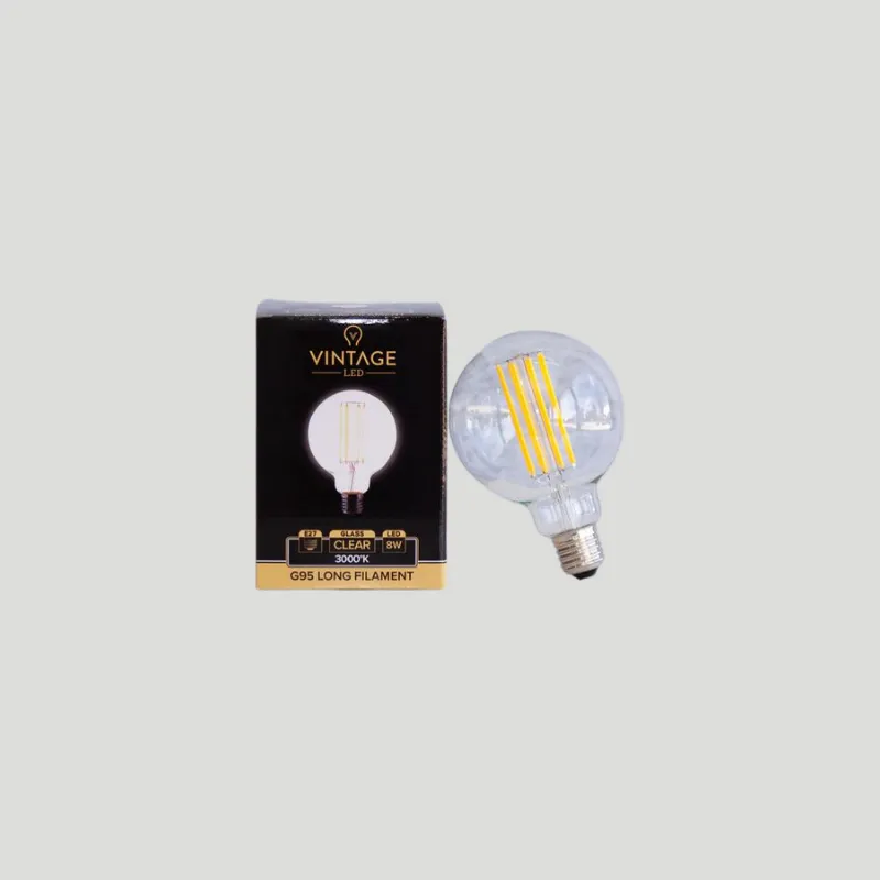 Dimmable E27 LED | G95 | 8W | 3000K