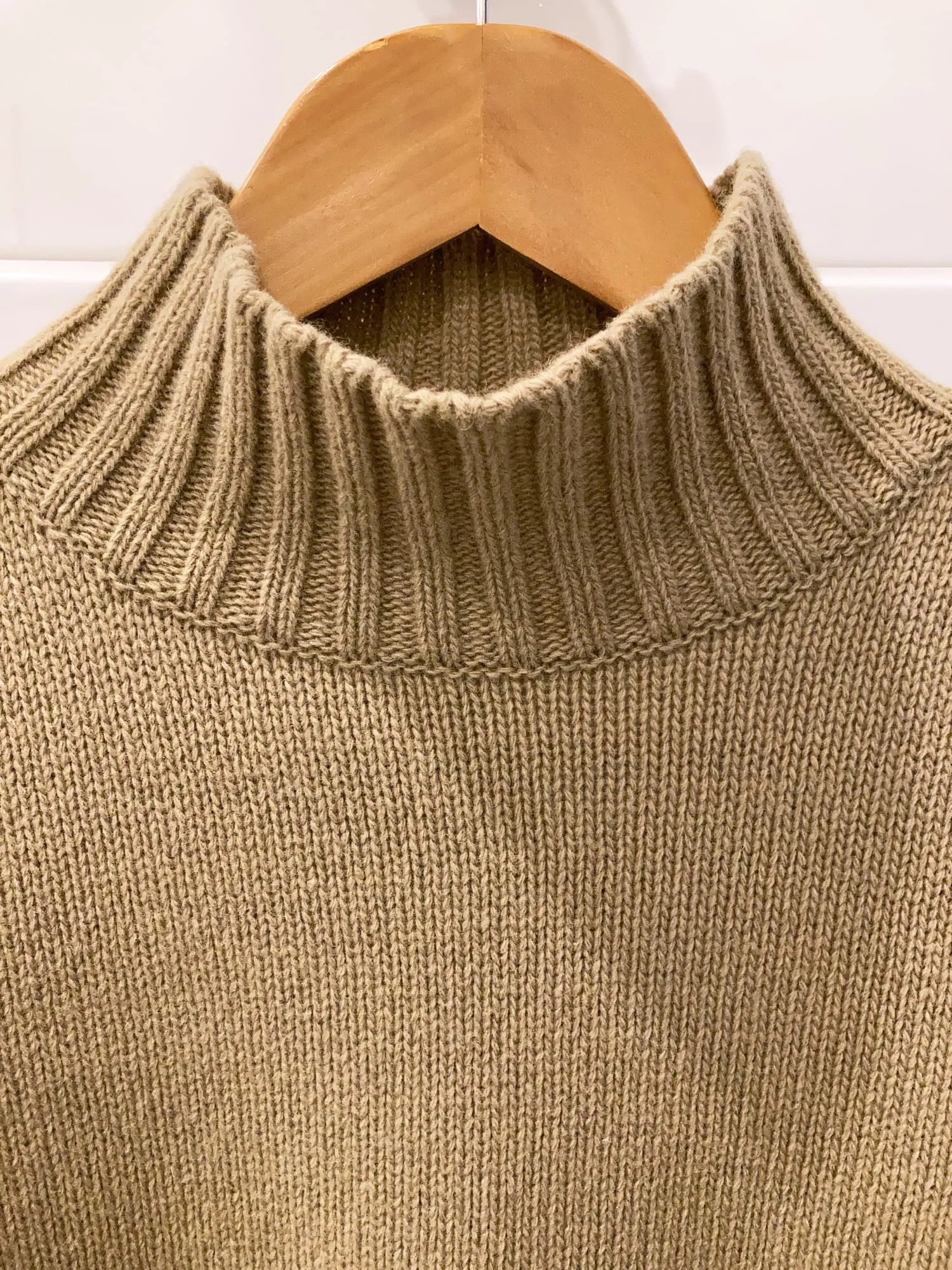 Dirk Bikkembergs 1990s 2000s cropped beige wool blend turtleneck - M