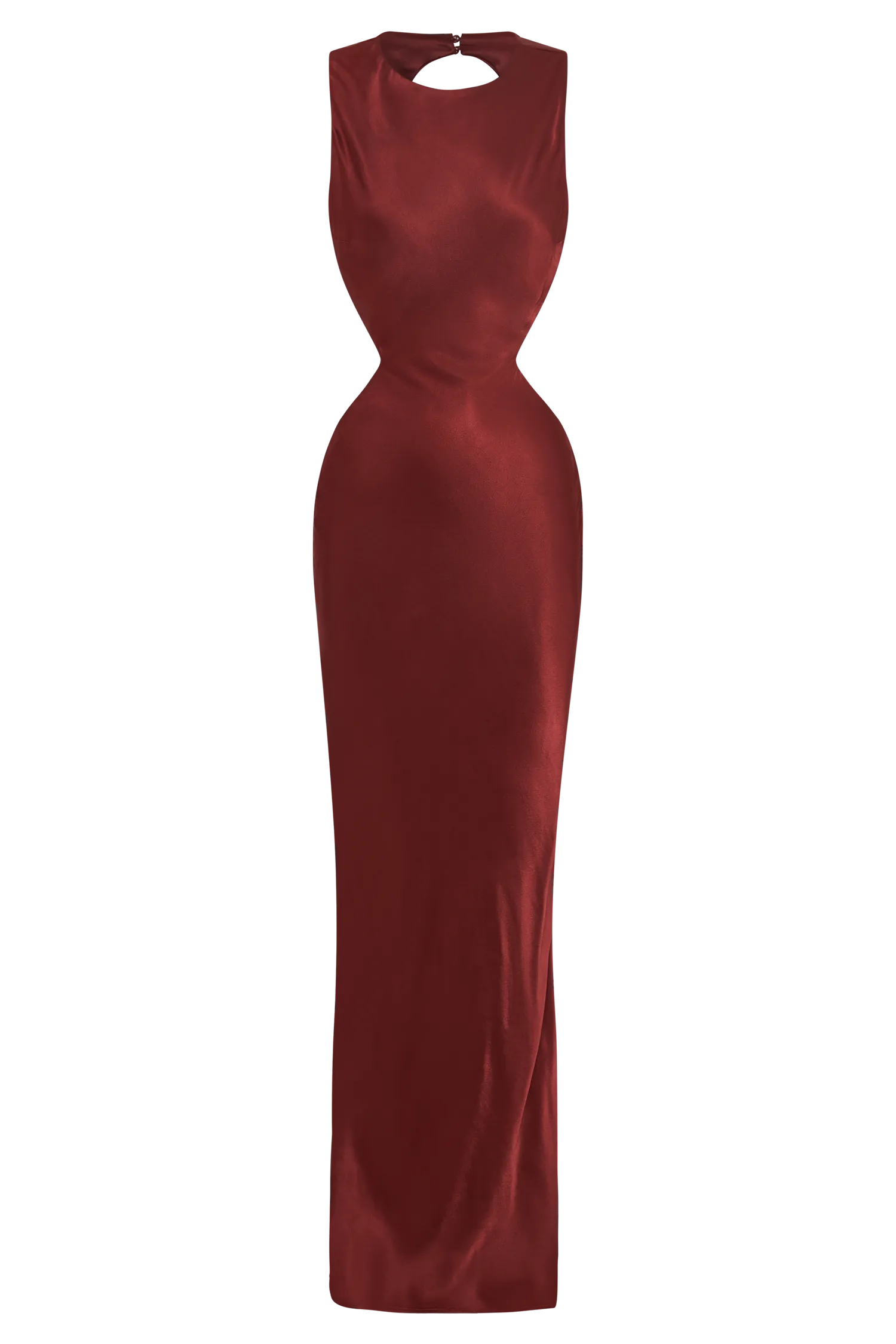 Electra Satin Cut Out Maxi Dress - Berry