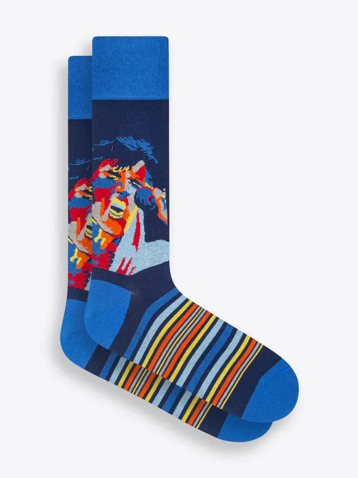 ELVIS MID-CALF SOCKS Navy