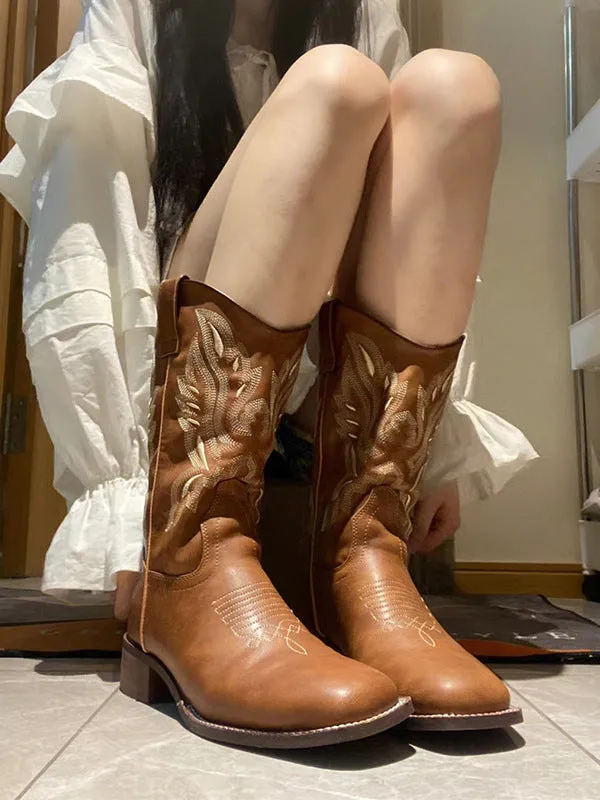 Embroidered Western Cowboy Boots