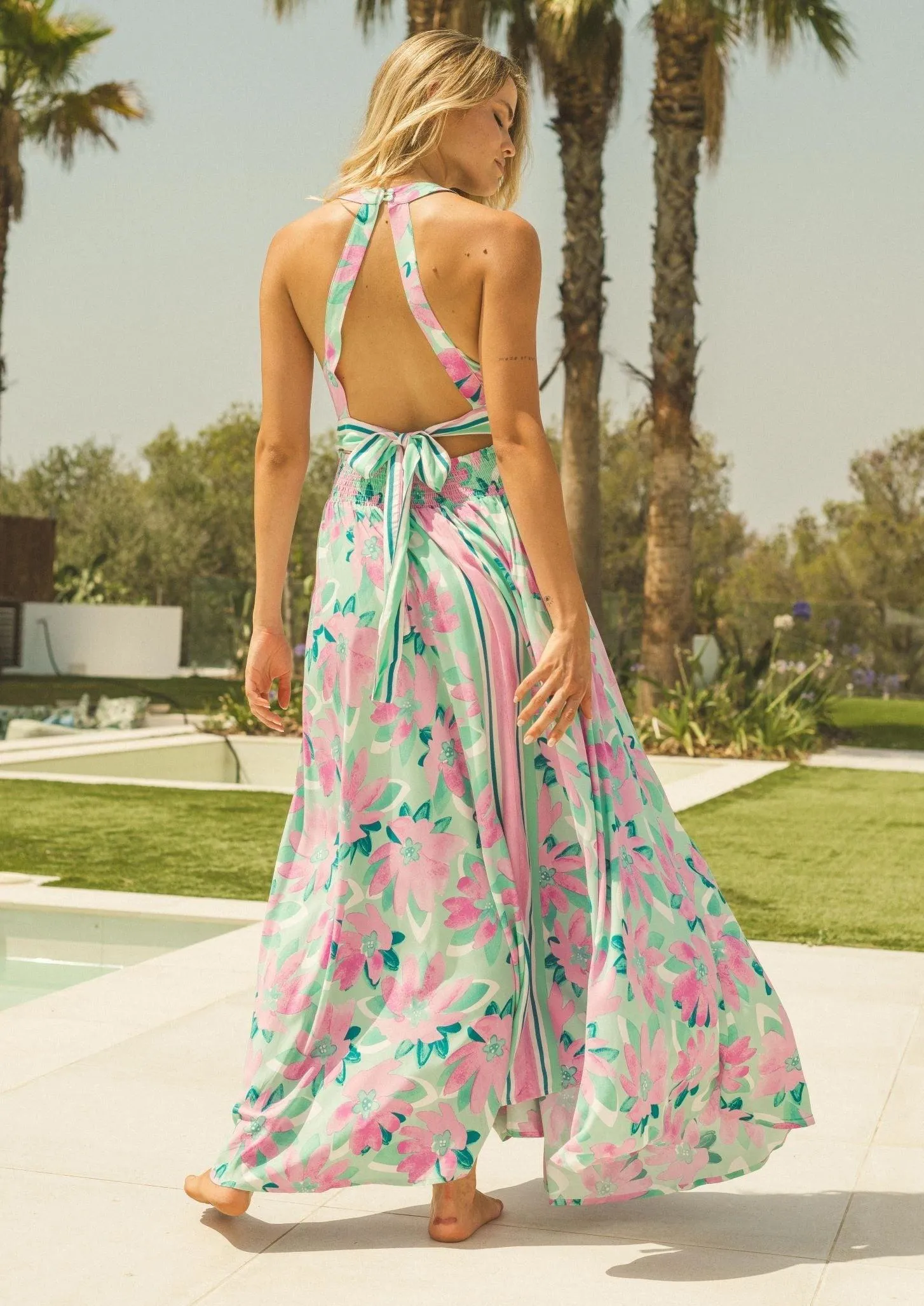 Endless Summer Maxi Dress in Petal Aqua Print