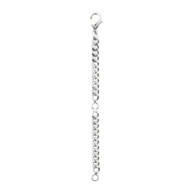 EXTENSION CHAIN, recycled, curb, 9 cm, silver-plated