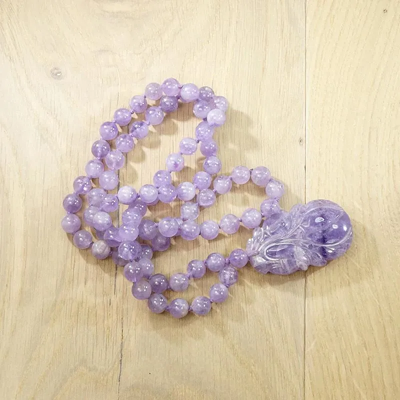 Felicitous Chinese Amethyst Plum Necklace