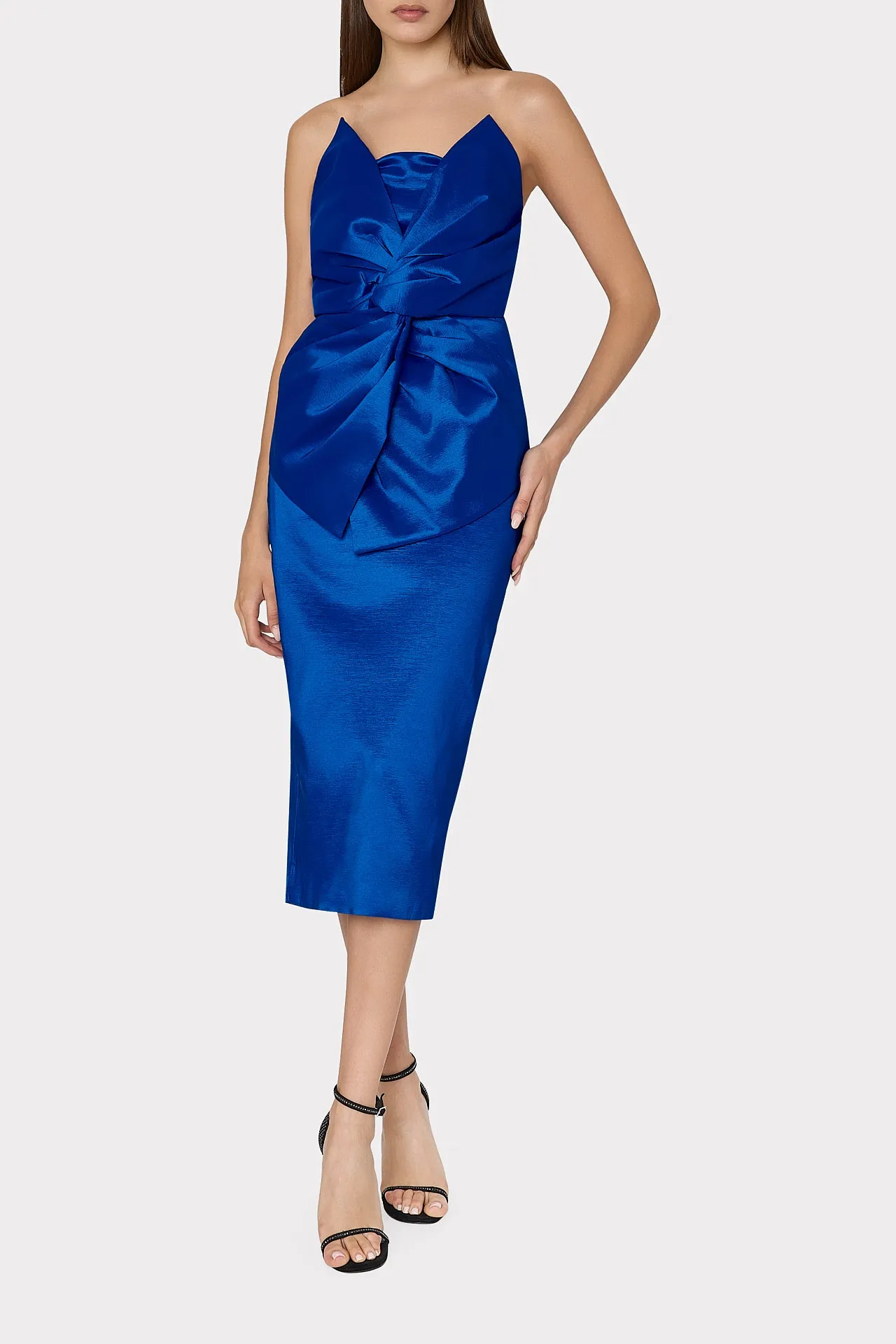 Harlow Bow Taffeta Strapless Dress