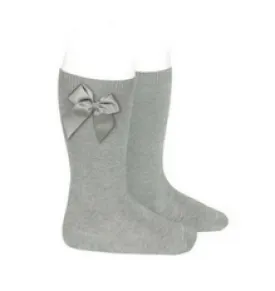 High Socks with Bow Aluminium