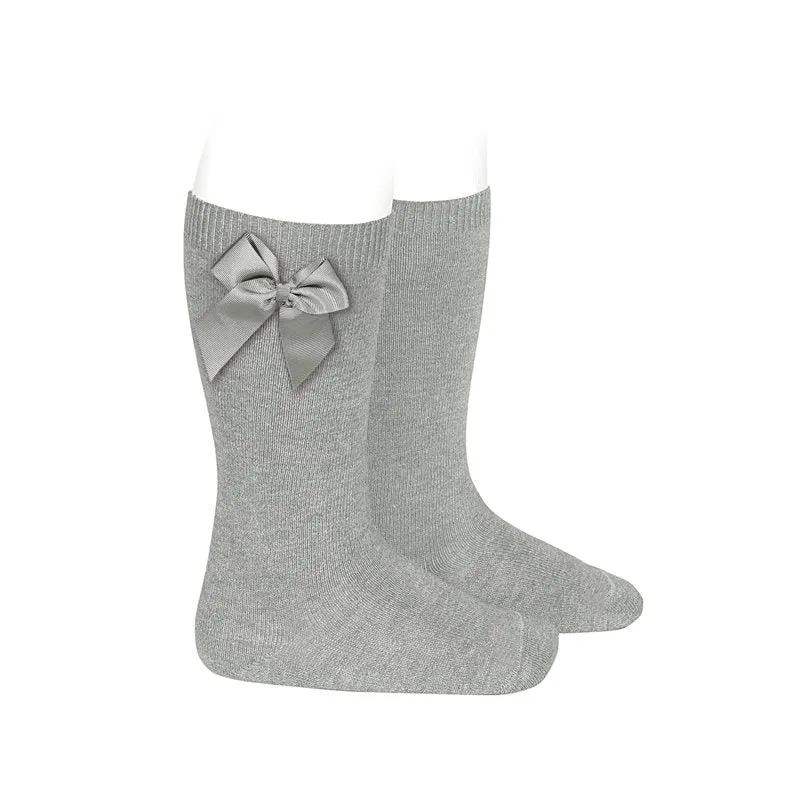 High Socks with Bow Aluminium