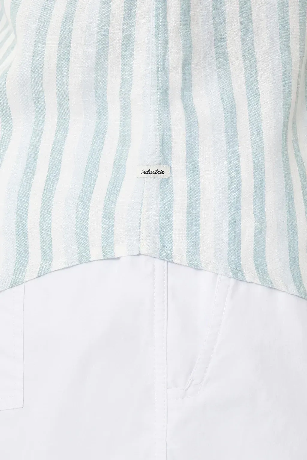 Industrie - The Lindeman Linen Shirt - Stripe - Light Blue Aqua