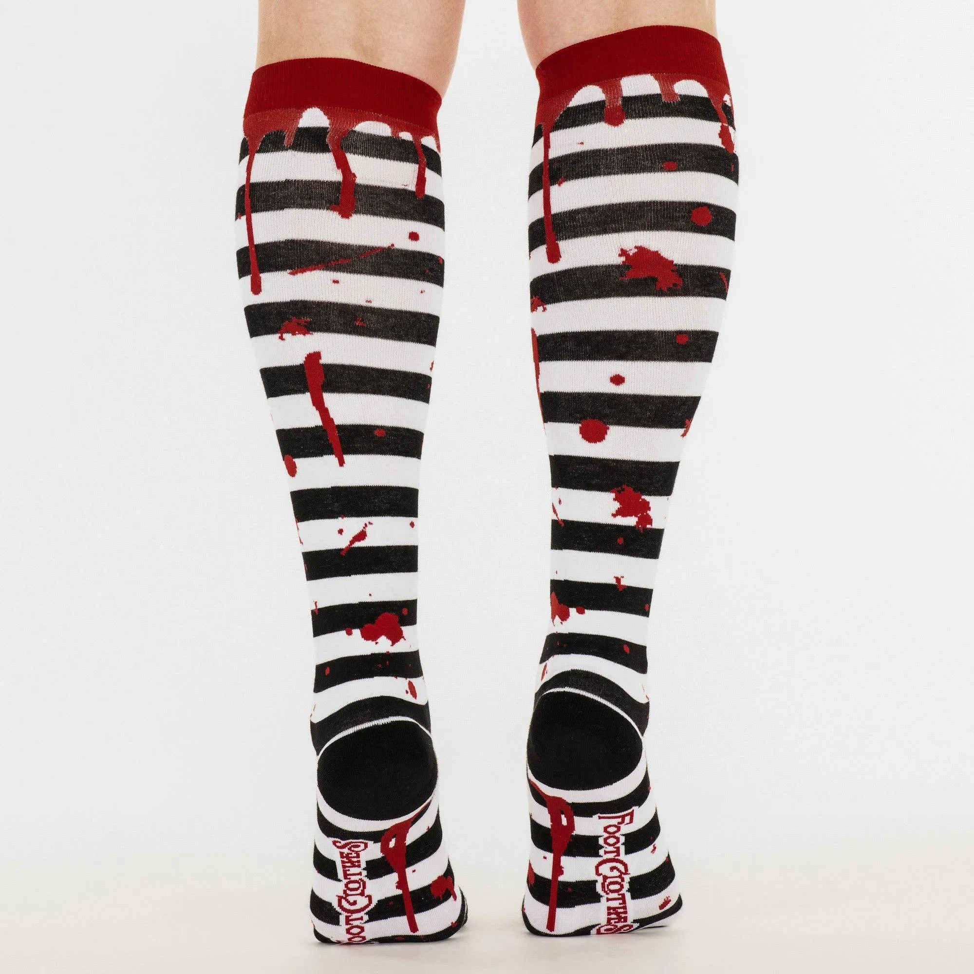 Instant Shipping! Sanguine Stripes Blood Spatter Knee High Socks