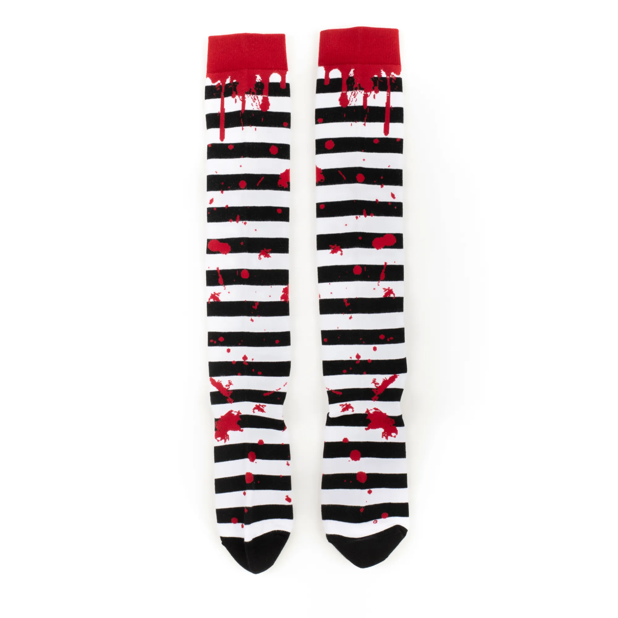 Instant Shipping! Sanguine Stripes Blood Spatter Knee High Socks