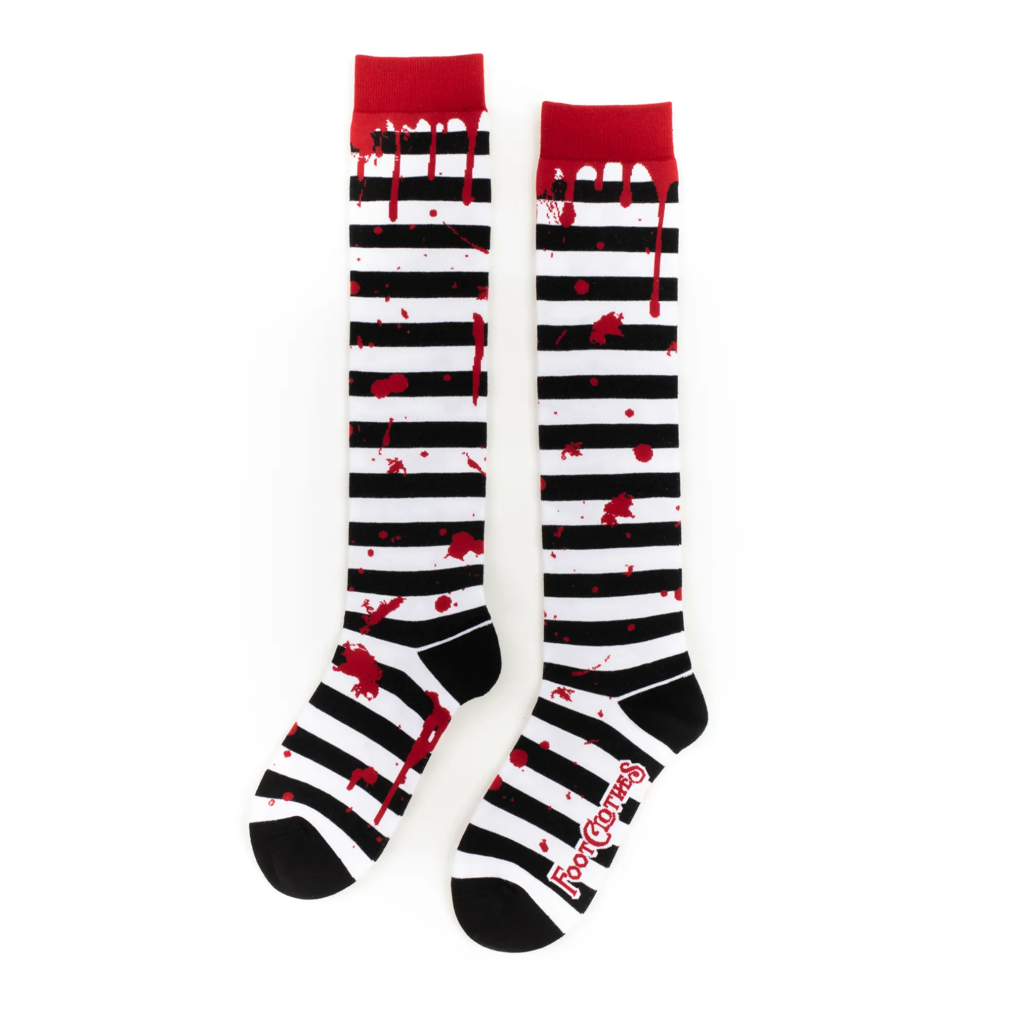 Instant Shipping! Sanguine Stripes Blood Spatter Knee High Socks