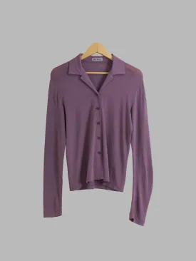 Issey Miyake lavender-y jersey knit long sleeve shirt - 2 M S