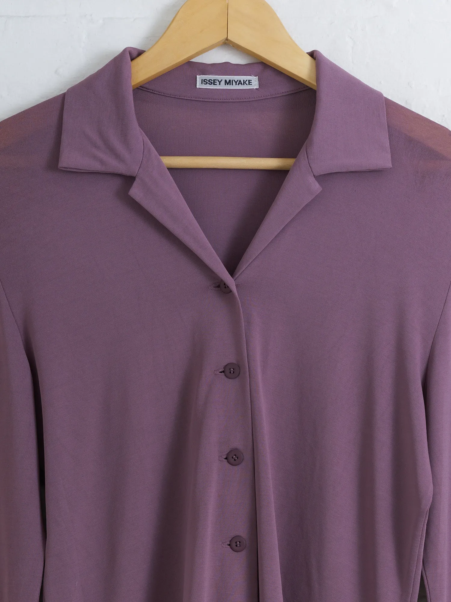 Issey Miyake lavender-y jersey knit long sleeve shirt - 2 M S