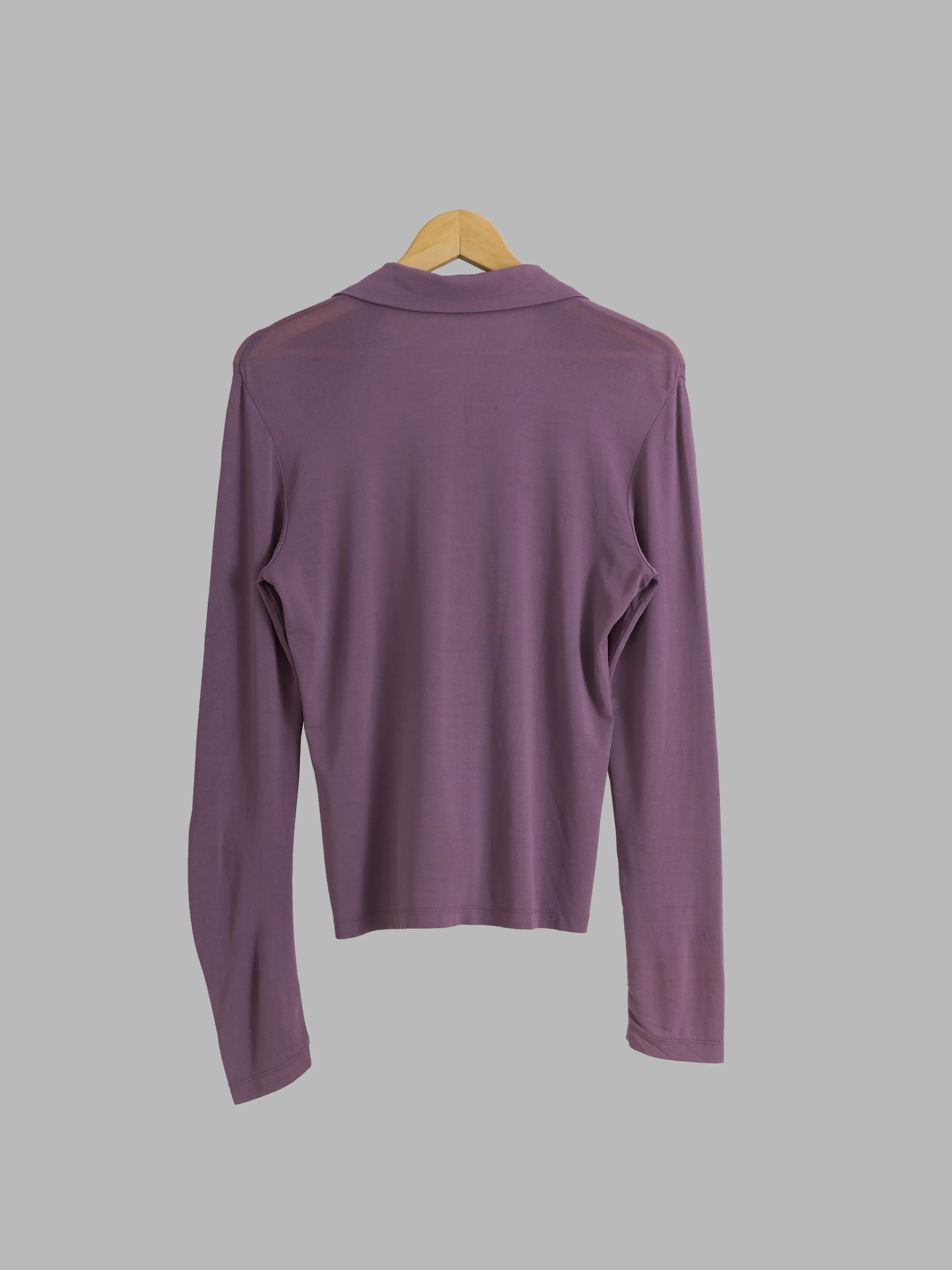 Issey Miyake lavender-y jersey knit long sleeve shirt - 2 M S